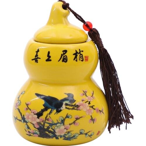 Ceramic tea cans, gourd tea cans, sealed storage cans, small mini creative ceramic cans, factory wholesale