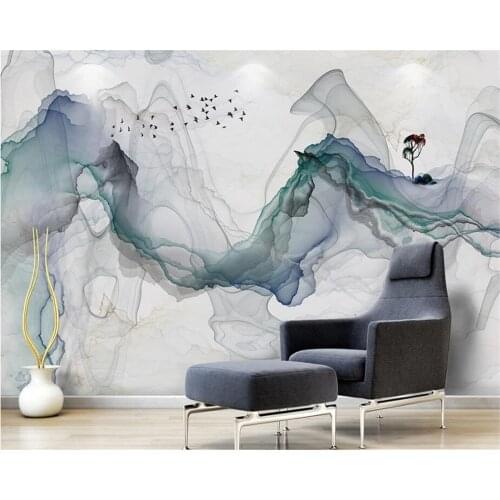 Beibehang 3D photo wall mural Custom wallpaper Artistic abstraction ink landscape TV background wall 3d room wallpaper 3d floor