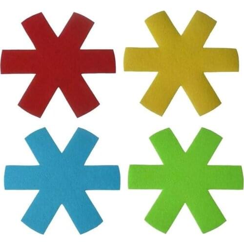 4pcs Pot & Pan Protectors Colorful Divider Pads Placemat for Dining Table To Prevent Scratching Protect Surfaces