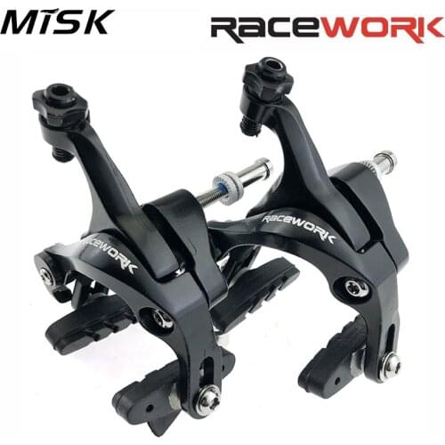 Agent) Misk Road Bike Dual Pivot Calipers Bicycle Brake Racing Aluminum Side Pull Caliper Front Rear With Brake Pads