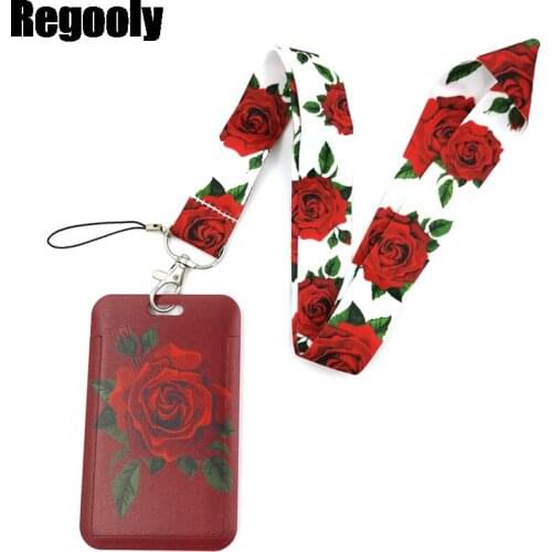 Feminist Rose Woman Lanyard Credit Card ID Holder Bag Student Women Travel Card Cover Badge Car Keychain Decorations
