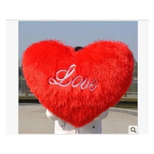 About 65x55 cm " love "Heart Shape throw pillow red heart plush toy ,Christmas gift t8802