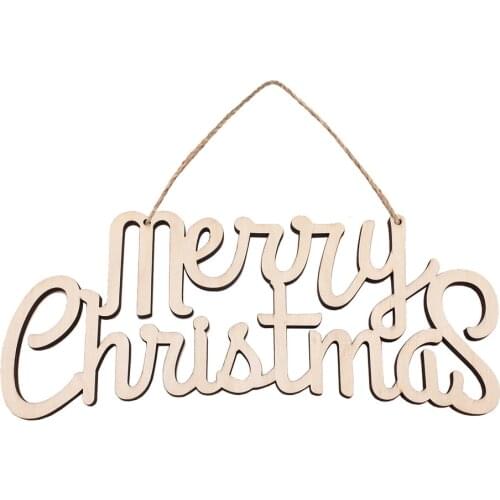 Merry Christmas Wood Sign Cutout Wooden Letter Sign DIY Block Words Decorative Signs for Wreath Home Door Wall Art Decoration
