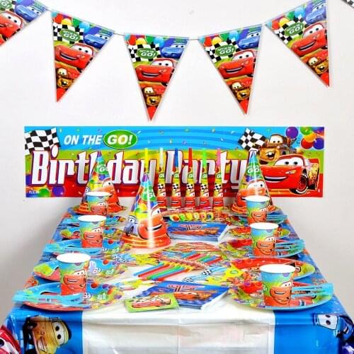 Lightning McQueen Cars Theme Party Supplies Set Theme Kid Birthday Party Decor Family Party Baby Shower Supplies beautiful Cars