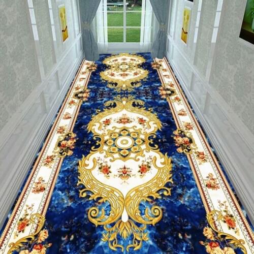 European Style Long Carpet For Stairway Hallway Carpets Nordic Home Corridor Carpets Aisle Rug Party Wedding Red Area Rugs