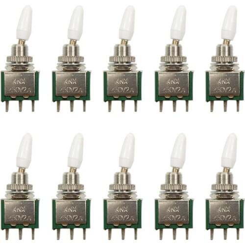 Evemodel 10pcs Miniature Toggle Switches Layout ON-ON SPDT SW06 model building kit railway modeling