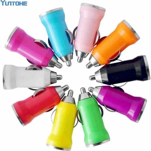 Hot Sell Universal Colorful Mini USB Car Auto Charger Adapter For IPhone 7 6 Plus 4 5S IPod HTC Samsung Blackberry 300pcs