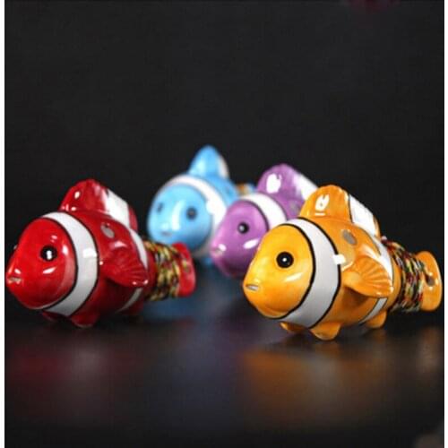 Orff Instrument 4 Holes Dolomite Ocarina Clownfish Shape Beginner 4 Kinds of Color