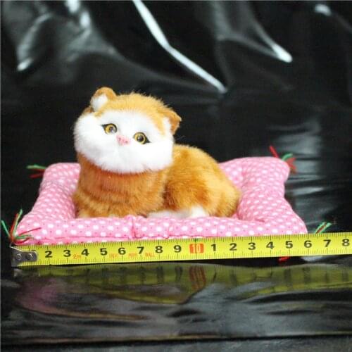 Simulation Cats Plush Toys Kawaii Press Sounding Cat-sitting Toys Kittens Stuffed Doll Pet Sleep Toys Bedroom Home Decoration