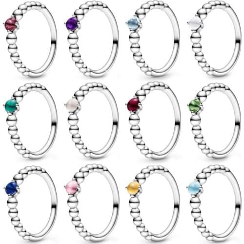 2019 New 100% 925 Sterling Silver Pre-Valentines 2020 My True Colours Birthstone Collection Ring Fit Original Fashion Jewelry