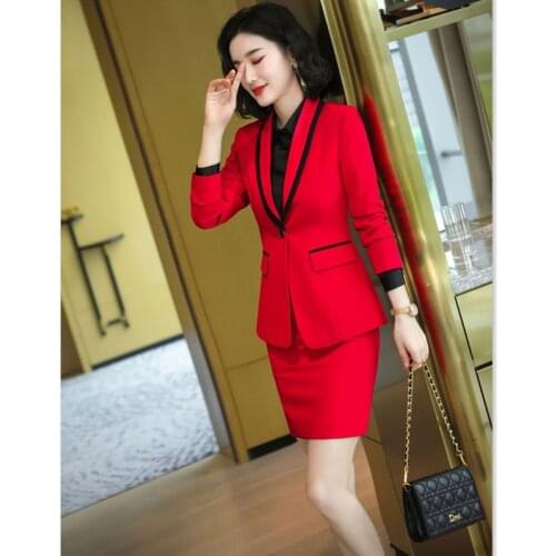 2020 New Autumn Long-Sleeve Working Clothes Womens Suit Work Wear Business Suit For Women Skirt Blazer Lady Uniform