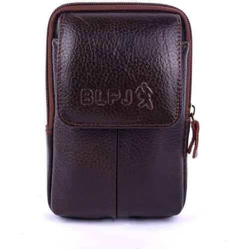 BISI GORO outdoor pack wallet Multi-function phone coin card unisex small waist bag leather Wearresistant purse porta tarjetas