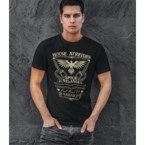 House Atreides Dune Arrakis T Shirt Men Cotton Vintage T-Shirts Round Neck Science Fiction Tees Short Sleeve Clothes Plus Size