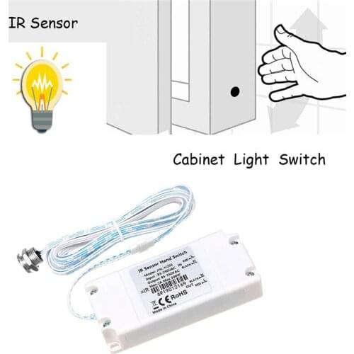 AC85-250V IR Sensor Hand Switch Infrared Cabinet Light Sensor Switch For Wardrobes LED Lamps LED Strips Motion Sensor Hand Wave