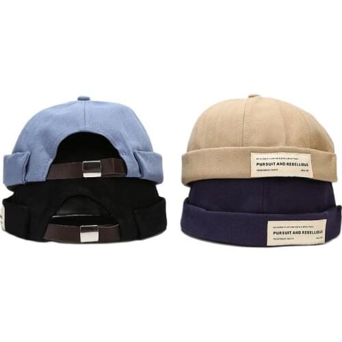 New Brand Style Mens Womens Beanies Caps Docker Sailor Hat Brimless Hat Rolled Cuff Harbour Hats For Women Men