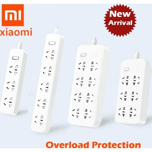 Original Xiaomi Power Strip Fast Charging 2500W 10A 250V 3 5 6 8 Outlet Sockets Plug Smart Overload Power Strip EU/UK/AU Adapter