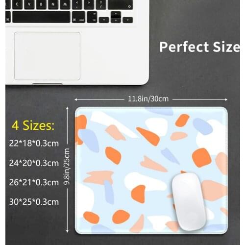 Pastel Blue Terrazo Mouse Pad DIY Print Cushion Pink Terrazzo Pastel Color Blue White Cute Soothing Calm