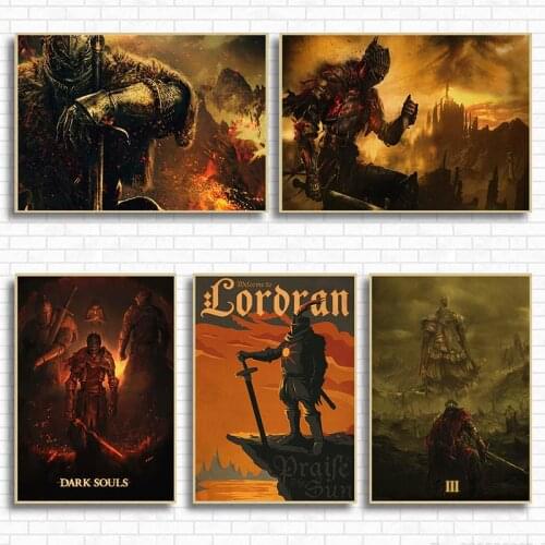 Dark Souls Classic Game Kraft Paper Poster Bar Cafe Living Room Dining room Wall Decorative Paintings