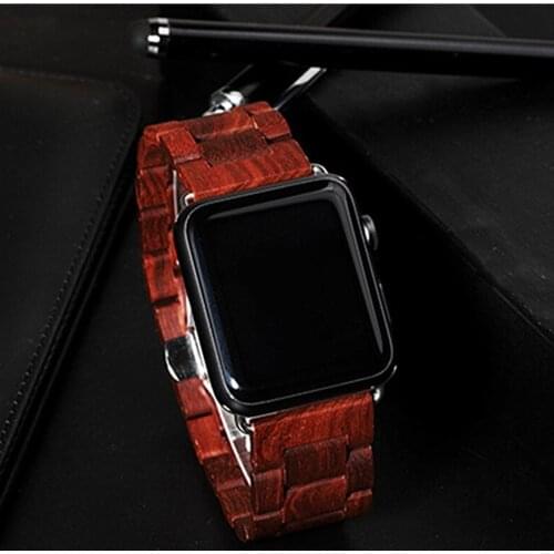 Wooden strap For Apple watch band 44mm 40mm iWatch band 42mm 38mm Metal Butterfly bracelet for Apple watch series 6 5 4 3 se