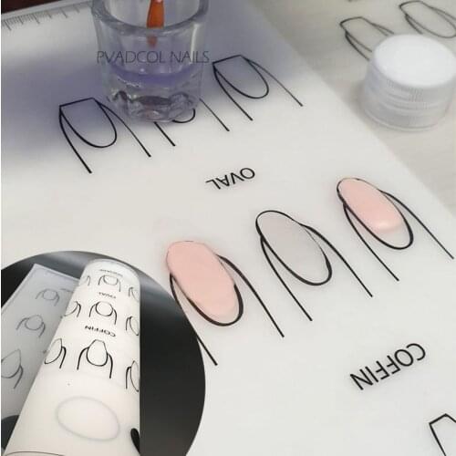 Silicone Acrylic Nail Practice Sheet Training Mat Salon Manicure Monomer Liquid Professional Application Tool