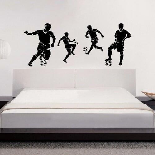 Football Sport Art Wall Stickers Soccer Players Skills Silhouette Vinyl Wall Decal for Bedroom Teenagers Room Decor Poster X262