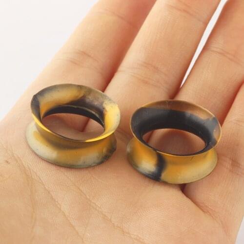 JUNLOWPY Soft Silicone Hollow Ear Gauges Flesh Tunnels Double Flared Piercing Plugs Stretchers Expander Body Jewelry 100/200pcs