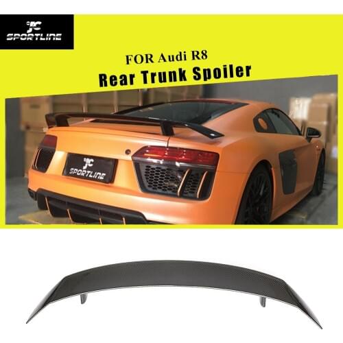 Carbon Fiber Auto Racing Rear Trunk Spoiler Active Wing Lip for Audi R8 Coupe 2016 - 2019 Rear Trunk Boot Lip Spoiler