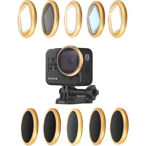 UV CPL ND4 ND8 ND16 ND32 ND64 Night Star Macro Lens Filter Sticker for GoPro Hero 8 Black Sport Action Filters Protector