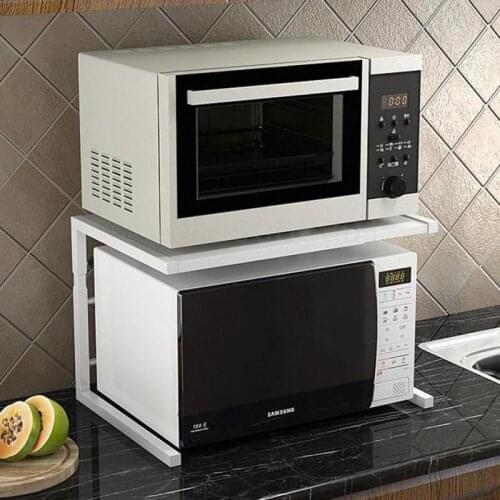 Retractable Microwave Shelf double layers Oven Shelf Kitchen equipment Receives Storage Goods Multi-story Landing Type