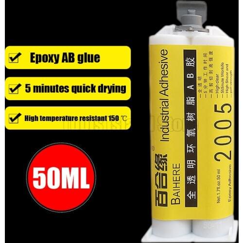 High viscous 5 seconds quick to dry metal machine glass fiber ceramic hard plastic epoxy resin adhesive super AB glue