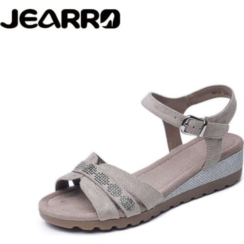JEARRO Shoes Women Sandals Casual Ladies Party Footwear Summer Fashion Wedges Shoes Woman Sneakers In Stock