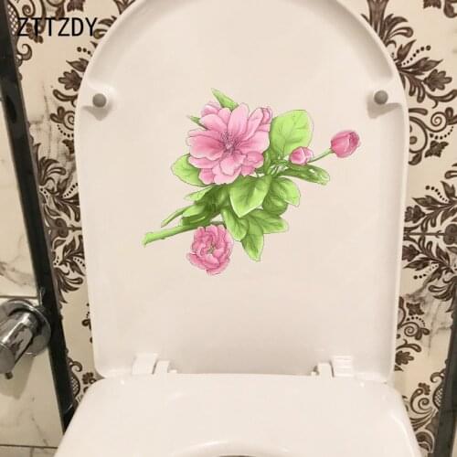 ZTTZDY 21.5*17.2CM Beautiful Jellyfish Flower Toilet Seat Stickers Decor Classic Bedroom Wall Decal T2-0130