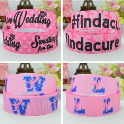 10 Yards 22mm 7/8" Pink ribbon LOVE wedding Printed grosgrain ribbon hair bow Headwear DIY hair accessories retail B0929