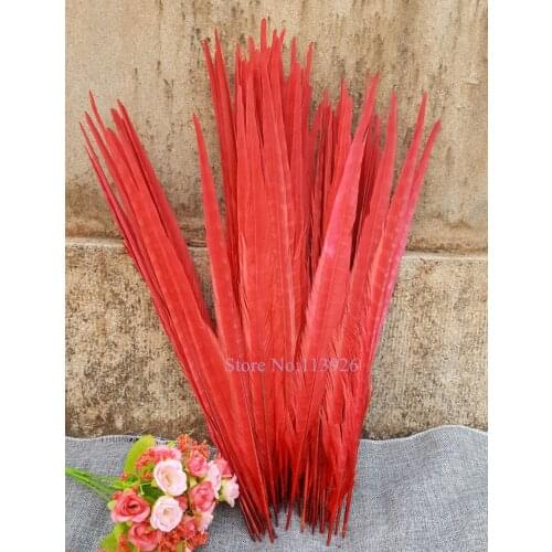 100pcs/lot 40-45cm Long Natural Decorative Feathers Pheasant Feather red Carnival Feathers Plumes free shipping