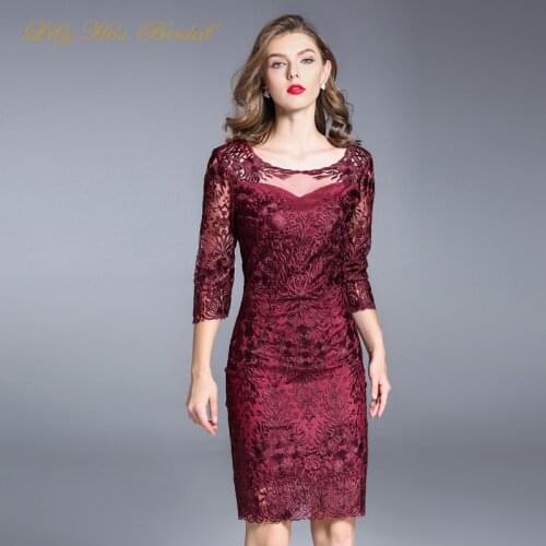 2020 Elegant Cocktail Dress Short Knee Length Mother of the Bride Formal Dress for Wedding Party