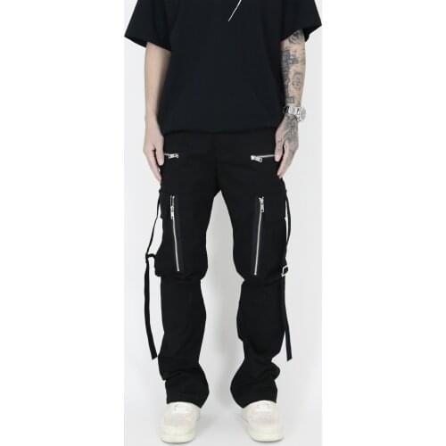 2021 Men Women Hair Stylist Original Micro trumpet high casual Pants zipper binding Overalls plus size costumes 27-46