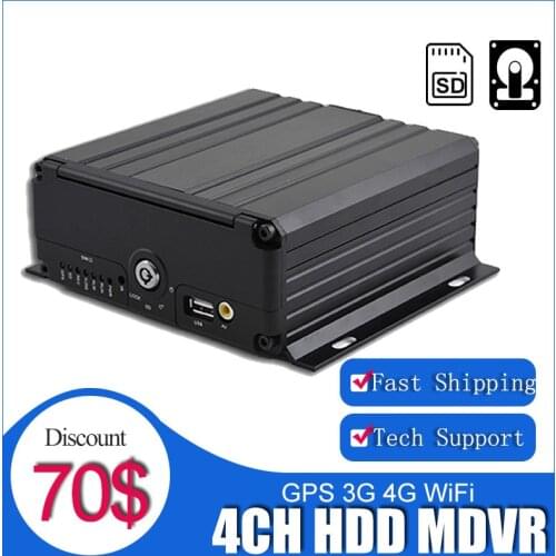 4CH 1080p 960P 720p HD Mobile DVR HDD/SSD 4G Full HD DVR 3/4G GPS WIFI 2TB HDD Mdvr for truck