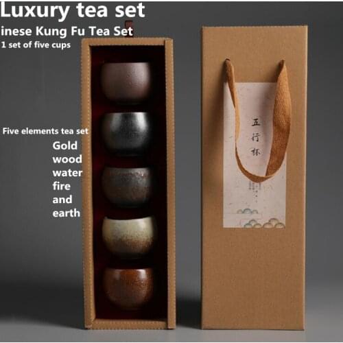 5pcs set ceramic teacups chinese kung fu cup sets High quality drinkware 80ml