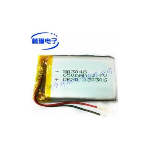 053048P 503048P with protective board 650mah 3.7V lithium polymer battery luminous shoe battery Rechargeable Li-ion Cell
