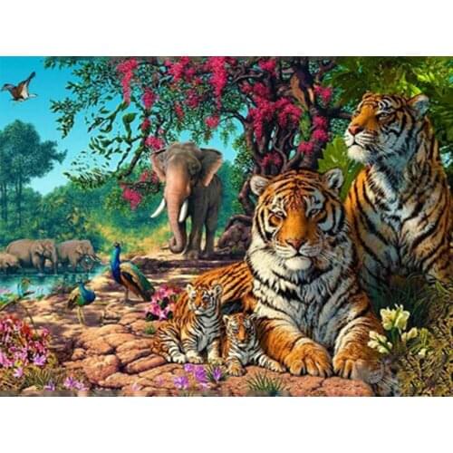 Diamond Painting New Tiger Pictures Of Rhinestones Kits Diamond Mosaic Sale Animal Embroidery Home Decoration