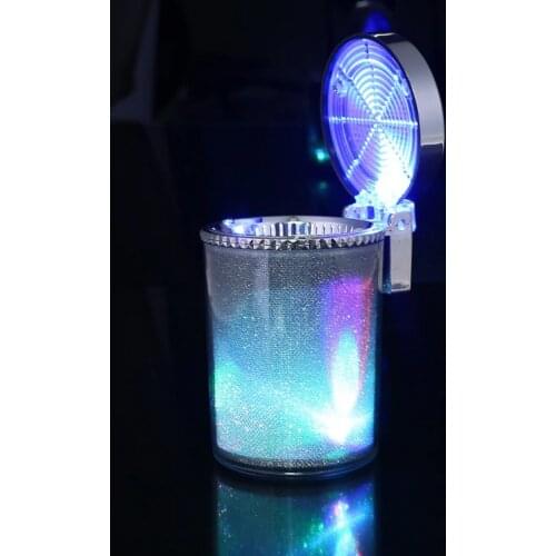 Car Ashtray With LED Light Cigarette Cigar Ashtray Container Ashtray Gas Bottle Smoke Cup Holder Storage Cup Car Supplies #7