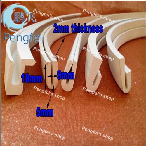 Free shipping 5m groove 5mm height 18mm thickness 2mm U type silicone strip for circular screen vibrating screen riddler
