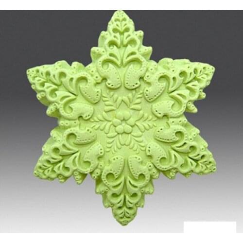 Ree shipping handmade soap silica gel mould candle soap mould silicone mold for DIY snowflake