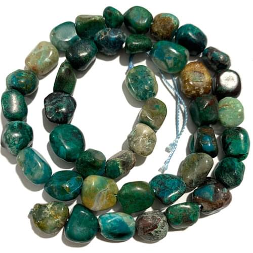 Fine 100% Natural Stone Beads 8-10MM Gravel Blue Green Chrysocolla For Jewelry Making DIY Bracelet Necklace Handmade Accessories