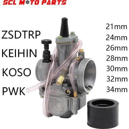Alconstar-Motorcycle Carburetor Racing 2T 4T Universal Keihin Koso OKO Carburador 21 24 26 28 30 32 34mm With Power Jet For Raci