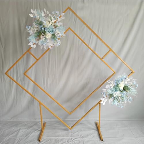 Square Geometric Flower Frame Floral Background Decoration metal flower stand Wedding Diamond Arch Metal Backdrop Stand