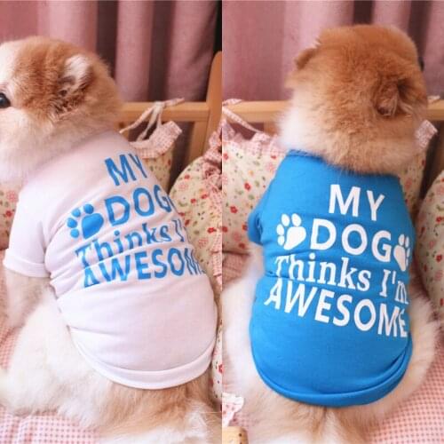 Summer Pet Dog Vests Tshirts Puppy Printed Clothes for Small Dogs Chihuahua Pug Shirts Cotton Cat Clothing Outfit Pets Products