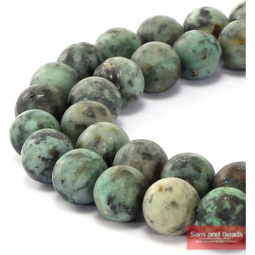 Natural Stone Dull Polish Matte African Turquesa Round Beads 4-12mm For Bracelet Necklace Making MATB01