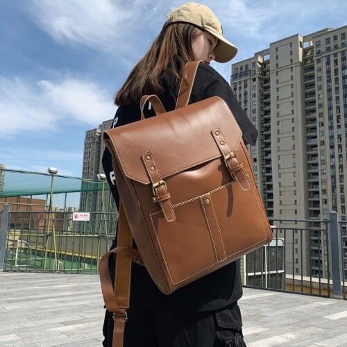 Fashion Womens Backpack Pu Leather Laptop Backpacks College Students School Bags For Girls Travel Bagpack