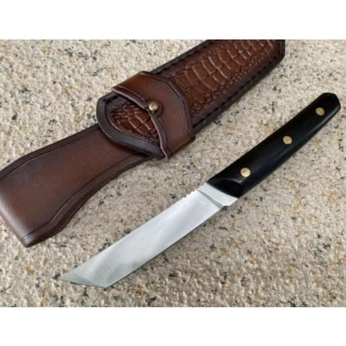 Hidden Warrior Straight Fixed Blade Knife VG10 Blade Ebony Handle Tactical Pocket Folding Hunting Fishing EDC Survival Tool